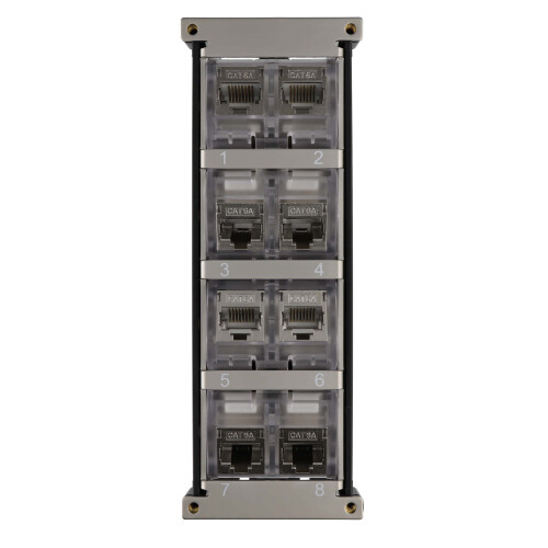 TUK DIN Rail 8 Port Cat6A IDC Punch Down Patch Panel Shielded 2