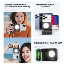 MAIWO Mobile Hard Drive Smartphone Selfie Grip with Wireless RGB Fill Light Photo Stabilizer 1000Mbps 4K ProRes 500G