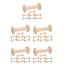 40Pcs Wood Empty Bobbins for Embroidery and Wire Weaving DIY Projects