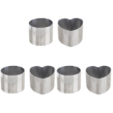 6Pcs Stainless Steel Mousse Rings Silver Cutter for Cake Baking Pastry