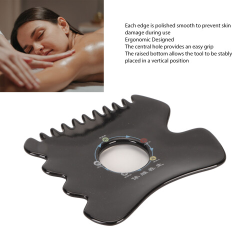 Ceramic Gua Sha Board Black Massager for Legs Neck 2