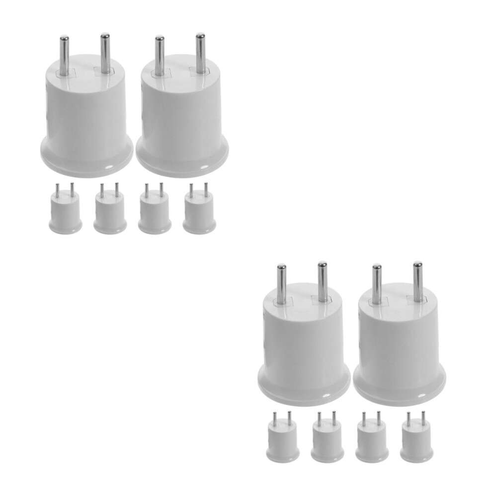 12Pcs Screw Lamp Base Converter Plastic Bulb Socket Adapter White 3682144263809