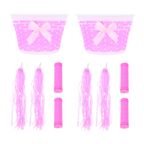 4Ensembles Accessoires Enfant Décor Rose Panier Manchons