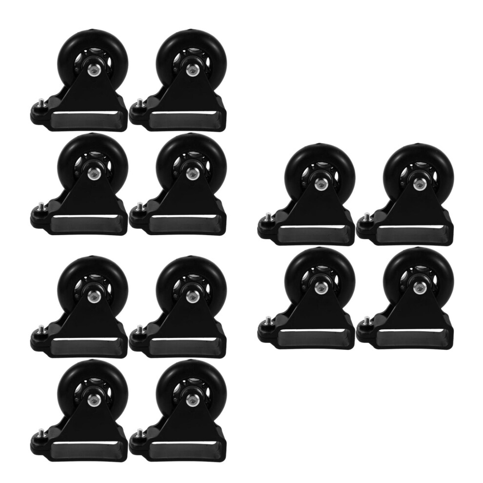 12Pcs Aluminum Telescopic Ladder Wheels Pulley Replacement Parts Black 3681869140761