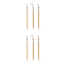 6Pièces Pinceaux De En Bambou Laine Couleurs Assorties