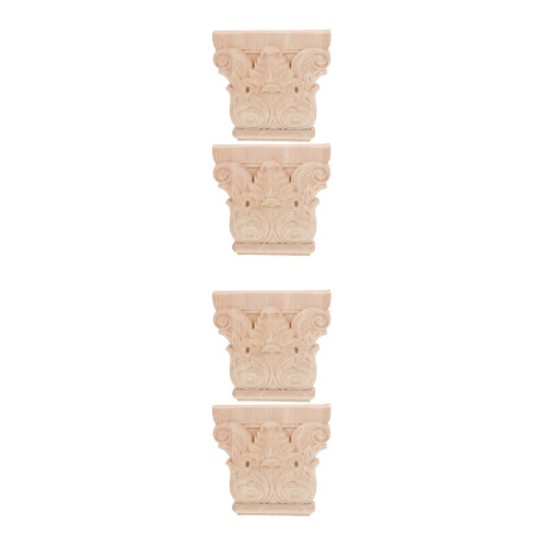 4Pcs Rustic Light Yellow Wood Corbels Decorative Brackets for Shelves