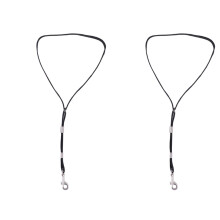 2Pièces Sangle Toilettage Noire Avec Mousqueton Pour Chiens