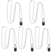 5Pièces Colliers Cadeau Capsules Métal Titane Pour Femme Et