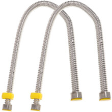 4Pièces Tuyaux Ondulés Inox Pour Chauffe-Eau 1/2 Pouce Argentés