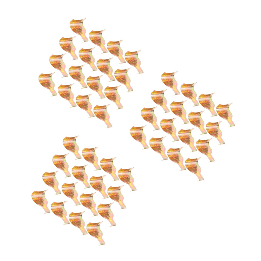 60Pcs Golden Brass Picture Rail Hangers Corner Fasteners For Frames 3682258983013