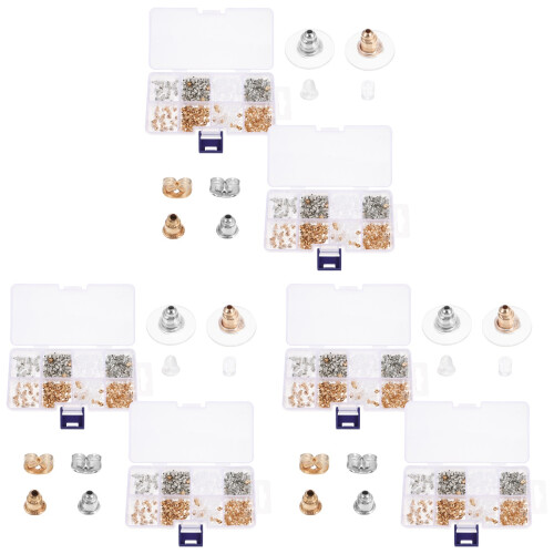 6 Pièces Embouts Fermoirs Boucles D'oreilles Avec Pad Variés 1