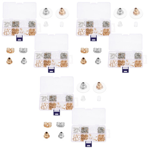6 Pièces Embouts Fermoirs Boucles D'oreilles Avec Pad Variés 2