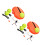 2Sets Portable Orange Tennis Training Tool with Base for Self Practice 5