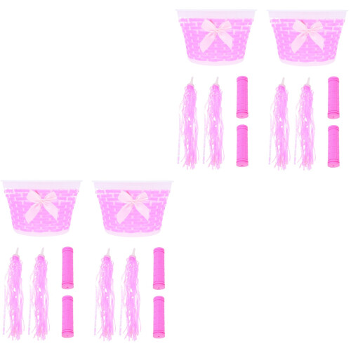 4Ensembles Accessoires Enfant Décor Rose Panier Manchons 2