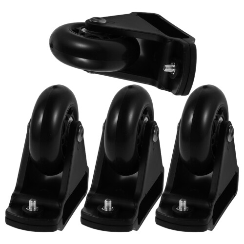 8Pcs Replacement Ladder Wheels Rubber Aluminum Black Pulley Set 2