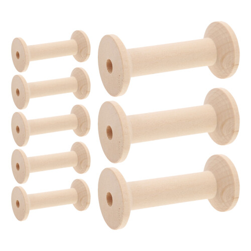 40Pcs Wood Empty Bobbins for Embroidery and Wire Weaving DIY Projects 1