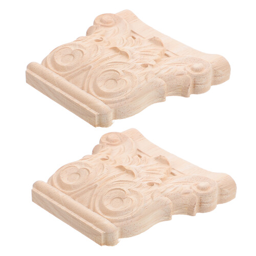 4Pcs Rustic Light Yellow Wood Corbels Decorative Brackets for Shelves 1