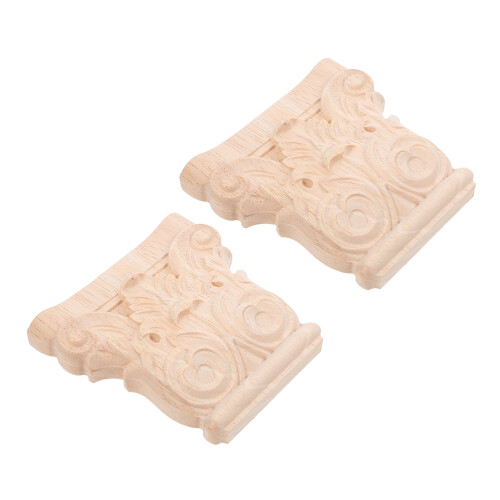 4Pcs Rustic Light Yellow Wood Corbels Decorative Brackets for Shelves 2