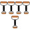 5Pcs Durable Wood Plastic Rolling Pin Dual Ends Pastry Baking Tool 5