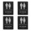 4Pièces Panneaux Braille En Noir Pour Décoration 4