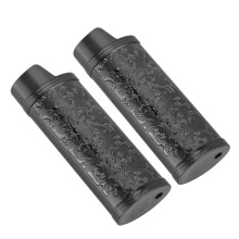 2 Pcs Zinc Alloy Lighter Case, Black Floral