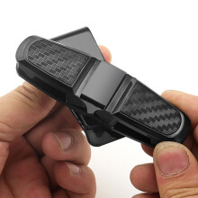 Porte-clip pour billets et lunettes, rotatif, noir