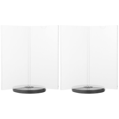 2Pièces Support Menu Rotatif Transparent En Multi-Side