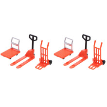 2Ensembles Mini Chariot Et Chariot Élévateur Jouet Plastique Orange