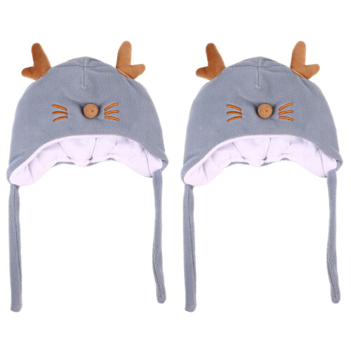 2Pièces Bonnet Coton Bébé Hiver Oreilles Et 1