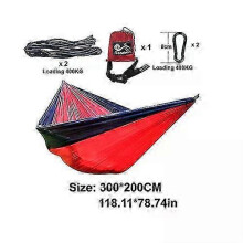 (As show, One size) Portable Hammocks in Nylon Parachute Fabric for Outdoor Camping and Hiking - Single and Double Size Garden Furniture