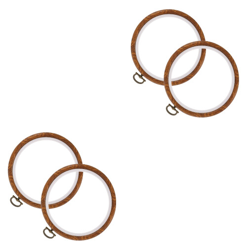 4Pièces Cercles Embroidery Outils PP Imitation Bois Usage Multis 2