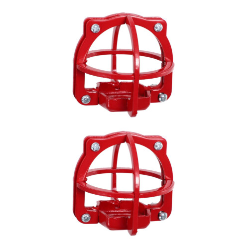 2Pcs Red Fire Sprinkler Protective Cage Iron Mount Guard for Daily Use