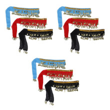 9Pcs Unique Design Belly Dance Hip Scarves Metal Coin Skirts for Stage