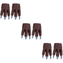 6Pcs Brown Dinosaur Paw Gloves Toy for Kids Cosplay Party Role Play