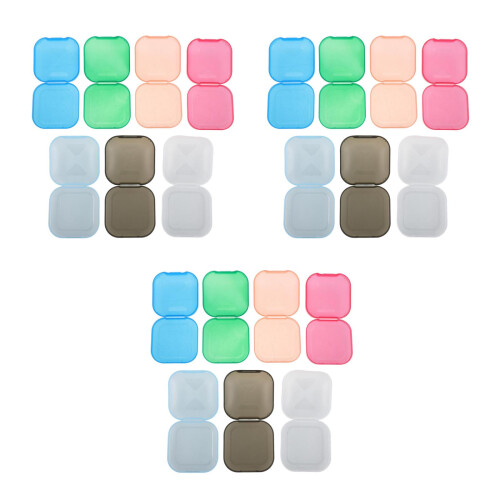21Pc Slim Plastic Orthodontic Retainer Case Assorted Color Travel Box