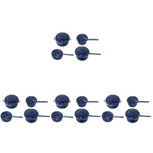 16Pcs Dark Blue Miniature Stew Pot Models Metal for Doll House Use