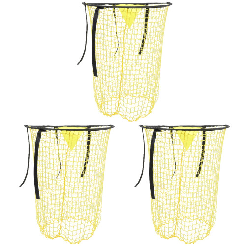 3Pcs Polyester Soccer Net Football Practice Nets Yellow Training Gear