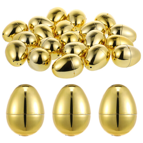 80Pcs Plastic Golden Easter Fillable Eggs for Candy Gifts and Decor