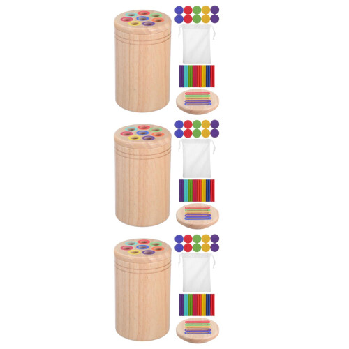 3Sets Wooden Sorting Game for Kids Fine Motor Learning Toy