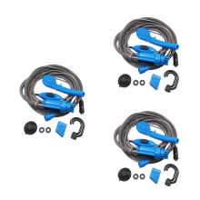 3Pcs Blue 12V Portable Camping Shower with Hook for Outdoor Use