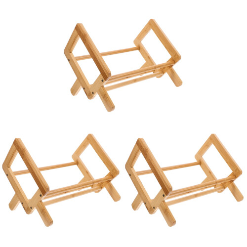 3Pcs Bamboo Book Rack Multipurpose Reading Stand Compact and