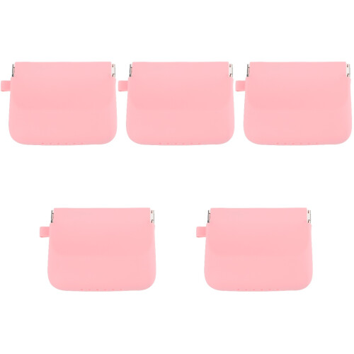 5Pcs Flexible Silicone Denture Container Pink Storage Case 2