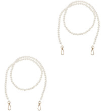 2Pcs Fashionable Pearl Bag Chain DIY Shoulder Strap for Mini Handbags