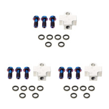 3Pcs Silver Aluminum Hydraulic Brake Line Tee Adapter for Motorcycles