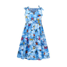 Toddler Baby Girls Floral Dress Summer Casual Scoop Neck Sleeveless Butterflies Flowy Print Plain Sundress Beach Princess Dresses For 5-6 Years
