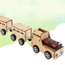 Kit de construcție tren electric din lemn pentru copii