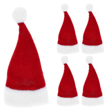 10Pcs Mini Christmas Hat Multi Color Velvet Fabric For Small Stuffed Dolls And Diy Crafts