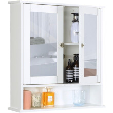 Wall Mounted Bathroom Cabinet with Double Mirror Doors, Storage Cabinet for Bathroom