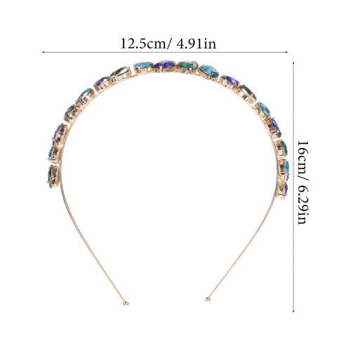 Fascia per capelli da donna con strass blu, confezione da 1 1