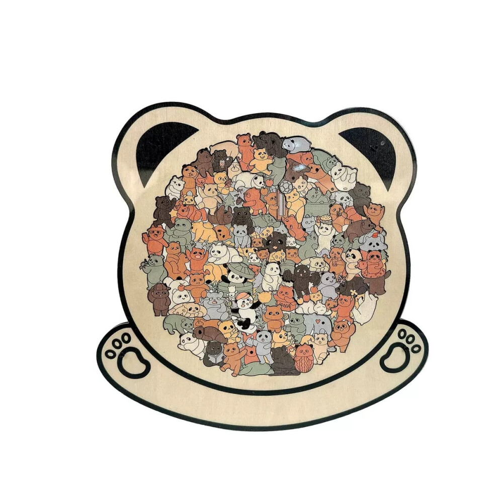 Unique Morandi-Colored Dog-Shaped Wooden Jigsaw Puzzle | Winter Themed Relaxing Puzzle, Creative Gift for Dog Lovers（StyleC- 1 PCS）-image-OPC-PRZZTDW-NEW